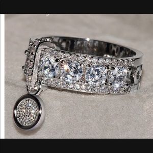 New 14k White gold filled dangle band